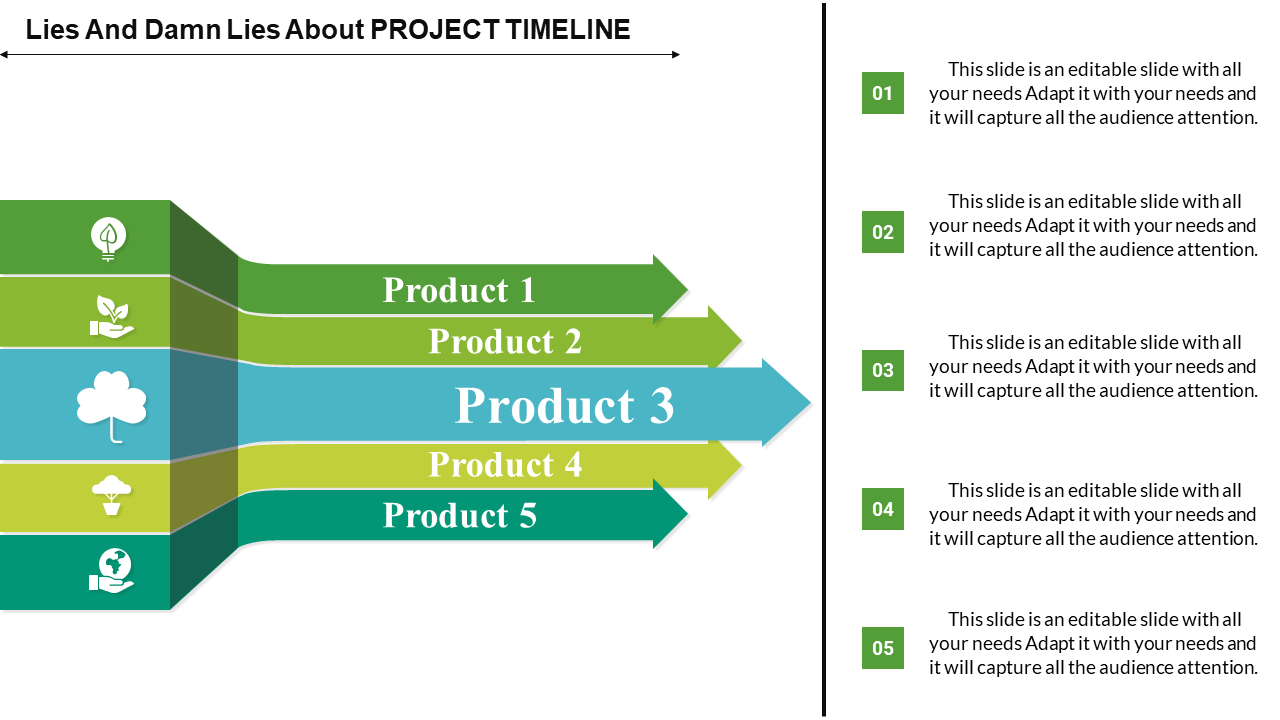 project timeline powerpoint-project -plan-5-green